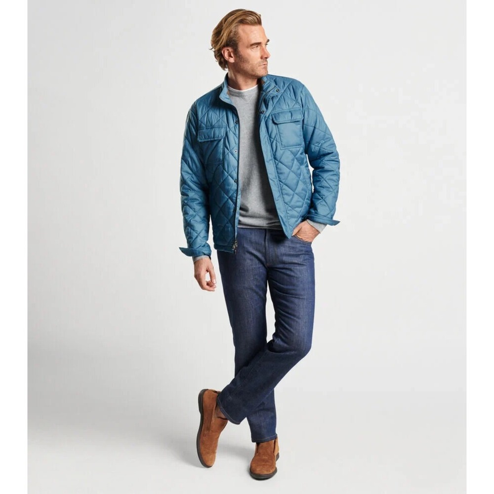 Peter Millar Norfolk Quilted Bomber Jacket Men 2XL RSVR Blue Classic‎ NWT $250
